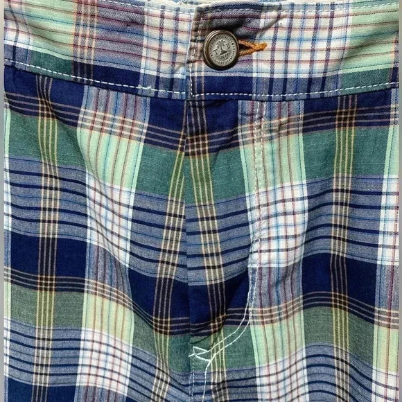 Tommy Bahama Mens 36 Blue Plaid Flat Front‎ Island Beach Chino Shorts EUC - Picture 14 of 15